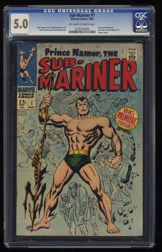 Cover Scan: Sub-Mariner #1 CGC VG/FN 5.0 Off White to White Origin of Sub-Mariner Retold! - Item ID #268176