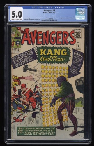 Cover Scan: Avengers #8 CGC VG/FN 5.0 1st Appearance Kang The Conqueror! Jack Kirby Cover! - Item ID #270178