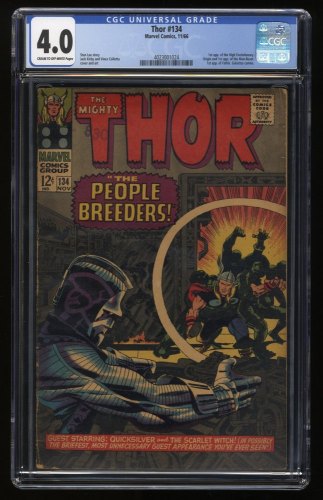 Cover Scan: Thor #134 CGC VG 4.0 Cream To Off White 1st Appearance High Evolutionary! - Item ID #271121