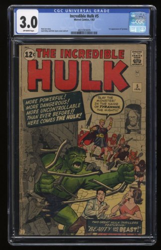 Cover Scan: Incredible Hulk #5 CGC GD/VG 3.0 Off White 1st Appearance Tyrannus! - Item ID #271124