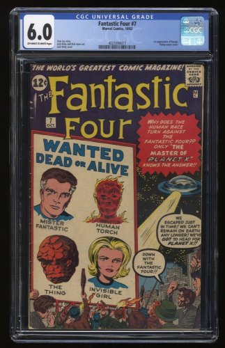 Cover Scan: Fantastic Four #7 CGC FN 6.0 1st Appearance of Kurrgo! UFO Cover! - Item ID #271310