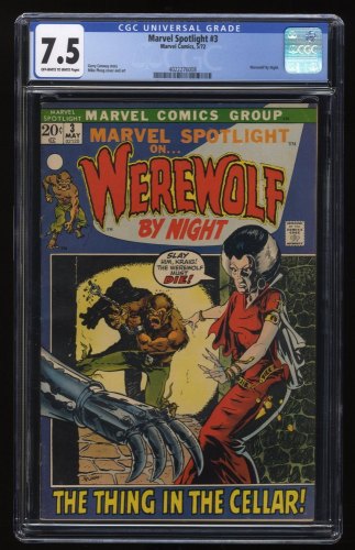 Cover Scan: Marvel Spotlight #3 CGC VF- 7.5 2nd Appearance Werewolf by Night! Mike Ploog! - Item ID #271311