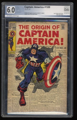 Cover Scan: Captain America #109 PGX FN 6.0 Classic Jack  Kirby Cover! - Item ID #272289