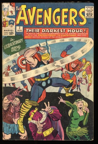 Cover Scan: Avengers #7 VG+ 4.5 Enchantress Thor Loki Baron Zemo and Odin - Item ID #272325