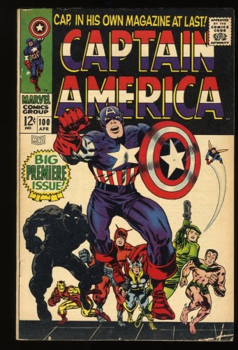 Cover Scan: Captain America #100 FN 6.0 1st Issue! Black Panther Appearance! - Item ID #272357