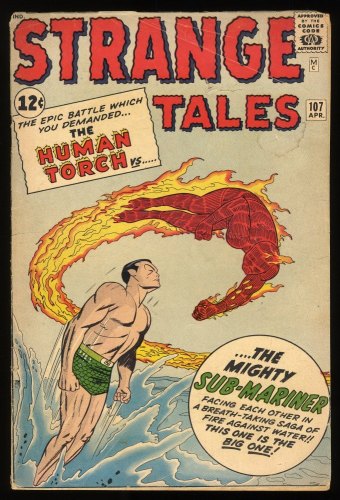Cover Scan: Strange Tales #107 GD+ 2.5 Human Torch Vs. The Sub-Mariner! - Item ID #272384