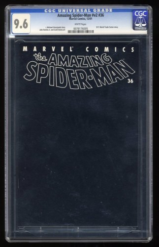 Cover Scan: Amazing Spider-Man (1999) #36 CGC NM+ 9.6 9/11 World Trade Center Black Cover! - Item ID #272655