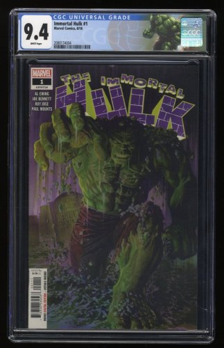 Cover Scan: Immortal Hulk #1 CGC NM 9.4 White Pages 1st print Alex Ross cover! - Item ID #272756