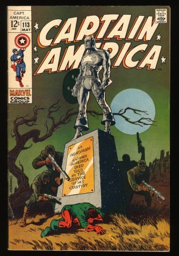 Cover Scan: Captain America #113 FN+ 6.5 Classic Steranko Cover! Avengers Appearance! - Item ID #272854