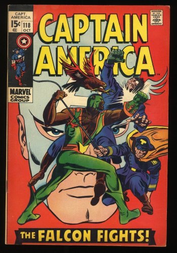 Cover Scan: Captain America #118 FN+ 6.5 2nd Appearance Falcon! Red Skull! - Item ID #272855