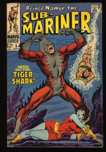 Cover Scan: Sub-Mariner #5 VG+ 4.5 (Restored) 1st Appearance Tiger Shark! Roy Thomas! - Item ID #272865