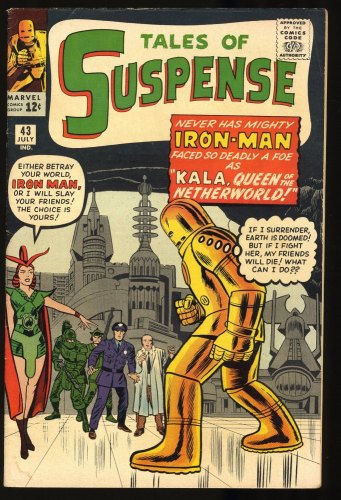 Cover Scan: Tales Of Suspense #43 FN- 5.5 Early Iron Man Appearance!!! - Item ID #272965