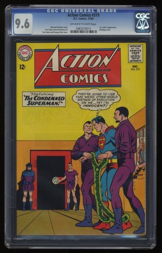 Cover Scan: Action Comics #319 CGC NM+ 9.6 Off White to White The Condemned Superman! - Item ID #273248