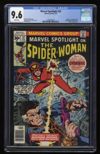 Cover Scan: Marvel Spotlight #32 CGC NM+ 9.6 White Pages 1st Appearance Spider-Woman! - Item ID #273305
