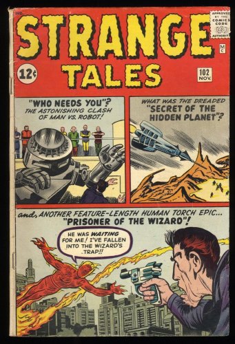 Cover Scan: Strange Tales #102 VG+ 4.5 1st Appearance Wizard! Human Torch! - Item ID #273716