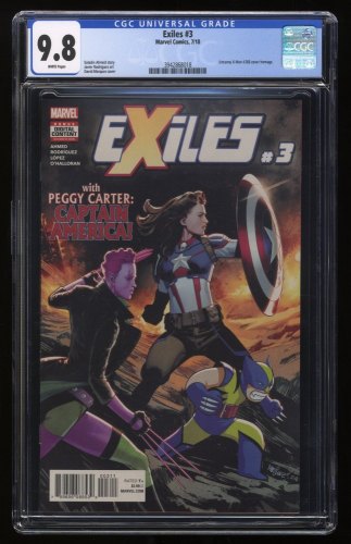 Cover Scan: Exiles #3 CGC NM/M 9.8 White Pages 1st Peggy Carter as Captain America! - Item ID #275194