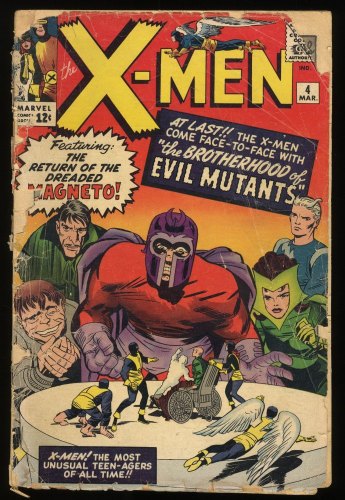 Cover Scan: X-Men #4 P 0.5 1st Appearance Quicksilver!  - Item ID #275438
