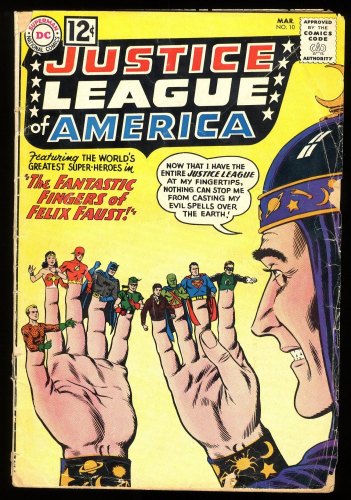 Cover Scan: Justice League Of America #10 GD/VG 3.0 1st Appearance Felix Faust! - Item ID #275492