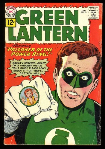 Cover Scan: Green Lantern #10 GD/VG 3.0 Prisoner of the Power Ring! Gil Kane Cover Art! - Item ID #275502