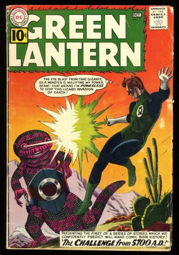 Cover Scan: Green Lantern #8 VG- 3.5 Grey Tone Cover! Kane and Adler Cover Art! - Item ID #275503