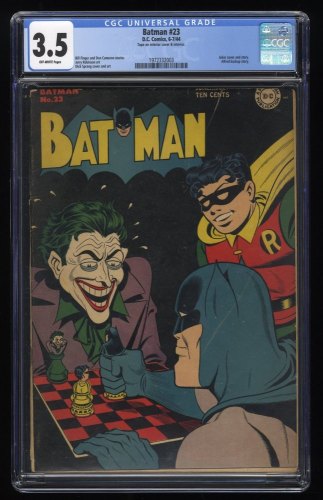 Cover Scan: Batman #23 CGC VG- 3.5 Off White Joker Chess Cover and Story! - Item ID #275811