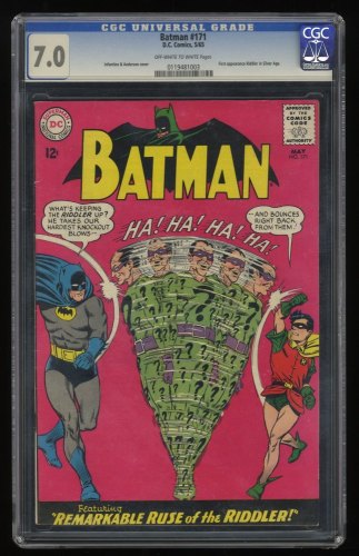 Cover Scan: Batman #171 CGC FN/VF 7.0 1st Silver Age Riddler Appearance!  - Item ID #275815