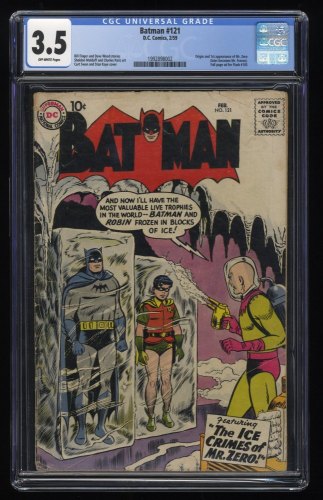 Cover Scan: Batman #121 CGC VG- 3.5 Off White 1st Mr. Freeze! - Item ID #275819