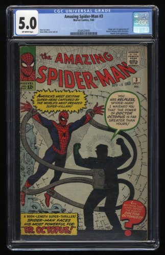 Cover Scan: Amazing Spider-Man #3 CGC VG/FN 5.0 Off White 1st Appearance Doctor Octopus! - Item ID #275820
