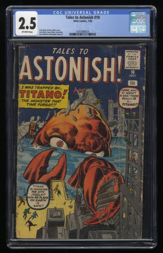Cover Scan: Tales To Astonish #10 CGC GD+ 2.5 Off White Pre-Hero Monster Cover Titano! - Item ID #275825