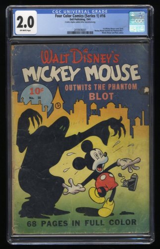 Cover Scan: Four Color #16 CGC GD 2.0 Off White 1st Mickey Mouse in Comics! - Item ID #275829