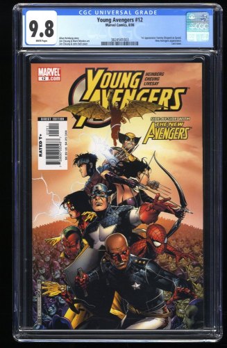 Cover Scan: Young Avengers (2005) #12 CGC NM/M 9.8 White Pages 1st Kate Bishop as Hawkeye! - Item ID #276185