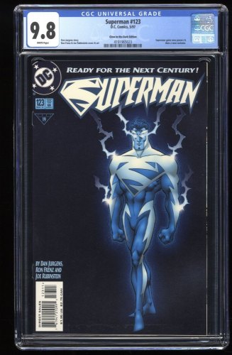 Cover Scan: Superman (1987) #123 CGC NM/M 9.8 White Pages Glow-in-the-Dark Variant - Item ID #276191