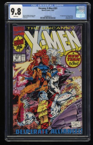 Cover Scan: Uncanny X-Men #281 CGC NM/M 9.8 White Pages - Item ID #276527