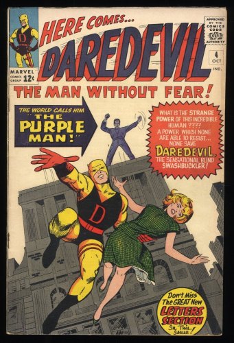 Cover Scan: Daredevil #4 FN+ 6.5 1st Appearance Killgrave, the Purple Man! - Item ID #277070