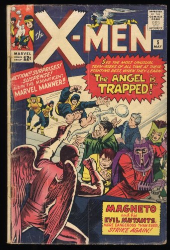Cover Scan: X-Men #5 GD 2.0 (Restored) 3rd Appearance Magneto! 2nd Scarlet Witch! - Item ID #277082