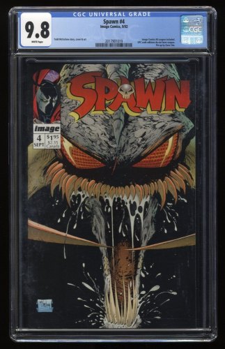Cover Scan: Spawn #4 CGC NM/M 9.8 White Pages Mcfarlane Cover! - Item ID #277873