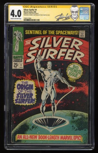 Cover Scan: Silver Surfer #1 CGC VG 4.0 (Restored) Origin Issue! 1st Solo Title! - Item ID #277884