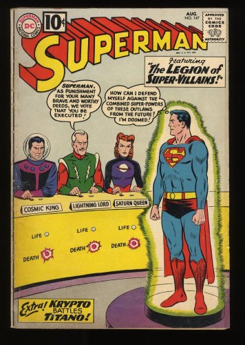 Cover Scan: Superman #147 VG+ 4.5 1st Legion of Super-Villains! - Item ID #279245