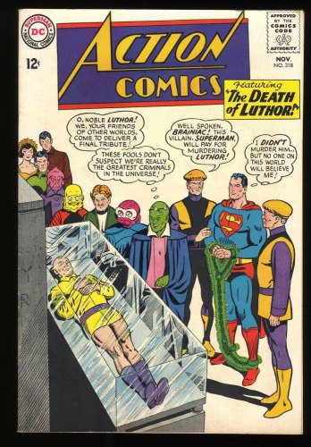 Cover Scan: Action Comics #318 VF- 7.5 Death of Luthor! Silver Age! - Item ID #279317