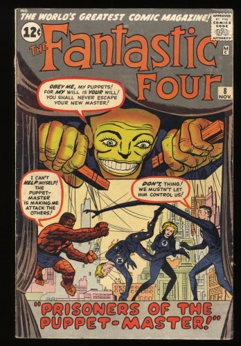 Cover Scan: Fantastic Four #8 VG+ 4.5 1st Appearance of Puppet Master!! - Item ID #279344