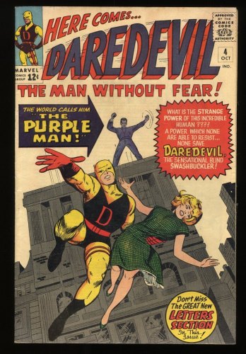 Cover Scan: Daredevil #4 FN+ 6.5 1st Appearance Killgrave, the Purple Man! - Item ID #279357