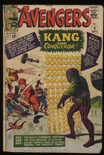 Cover Scan: Avengers #8 GD 2.0 1st Appearance Kang The Conqueror! Jack Kirby Cover! - Item ID #279755