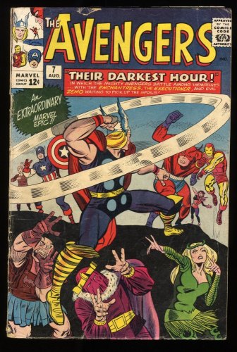 Cover Scan: Avengers #7 GD/VG 3.0 Enchantress Thor Loki Baron Zemo and Odin - Item ID #279761