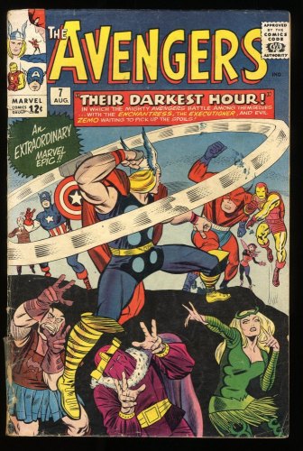 Cover Scan: Avengers #7 VG- 3.5 Enchantress Thor Loki Baron Zemo and Odin - Item ID #279763