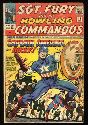 Cover Scan: Sgt. Fury and His Howling Commandos #13 GD/VG 3.0 Captain America! - Item ID #280240