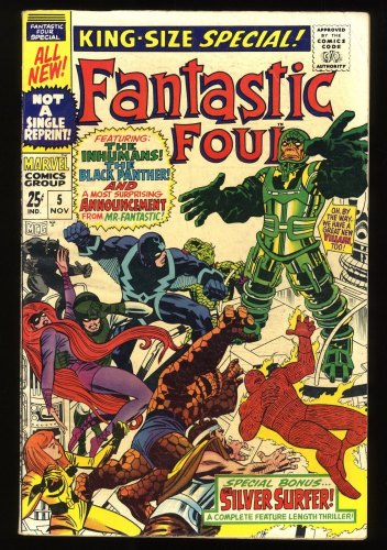 Cover Scan: Fantastic Four Annual #5 FN+ 6.5 1st Solo Silver Surfer! Psycho-Man! - Item ID #280260