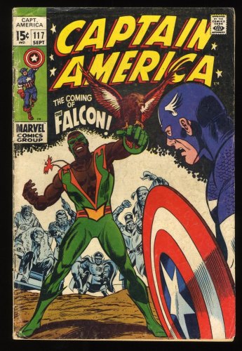 Cover Scan: Captain America #117 VG- 3.5 1st Appearance Falcon! Stan Lee! - Item ID #280401