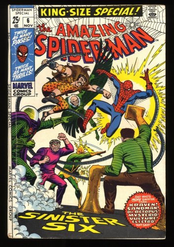 Cover Scan: Amazing Spider-Man Annual #6 VG/FN 5.0 Sinister Six Appearance! - Item ID #281582