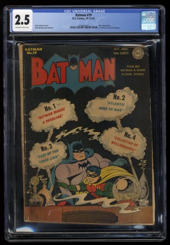 Cover Scan: Batman #19 CGC GD+ 2.5 Joker Appearance 1st Dick Sprang Art in title! - Item ID #282441
