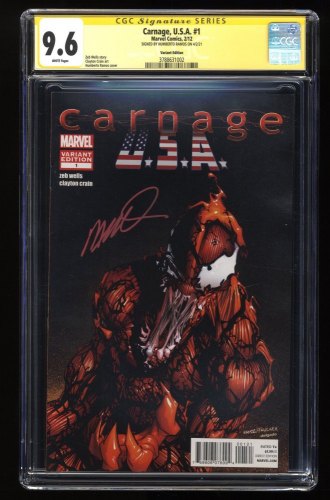 Cover Scan: Carnage U.S.A. #1 CGC NM+ 9.6 Signed SS Humberto Ramos Ramos Variant 1:100 - Item ID #284725